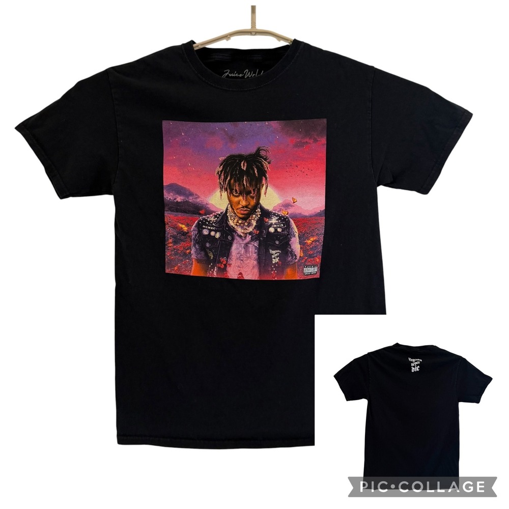 Juice Wrld Legends Never Die Album Cover Graphic T-Shirt Black Small Men Hip Hop